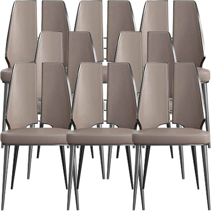 Gestoffeerde en metalen eigentijdse armloze dineren en accentstoelen