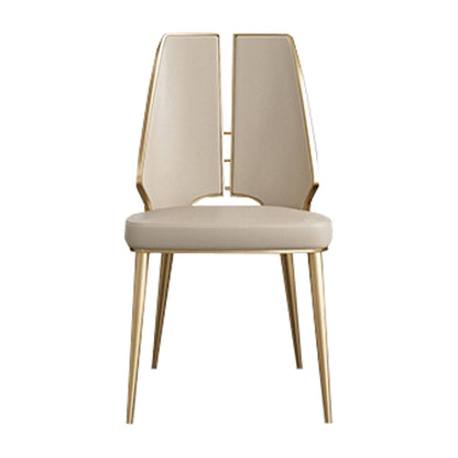 Gestoffeerde en metalen eigentijdse armloze dineren en accentstoelen