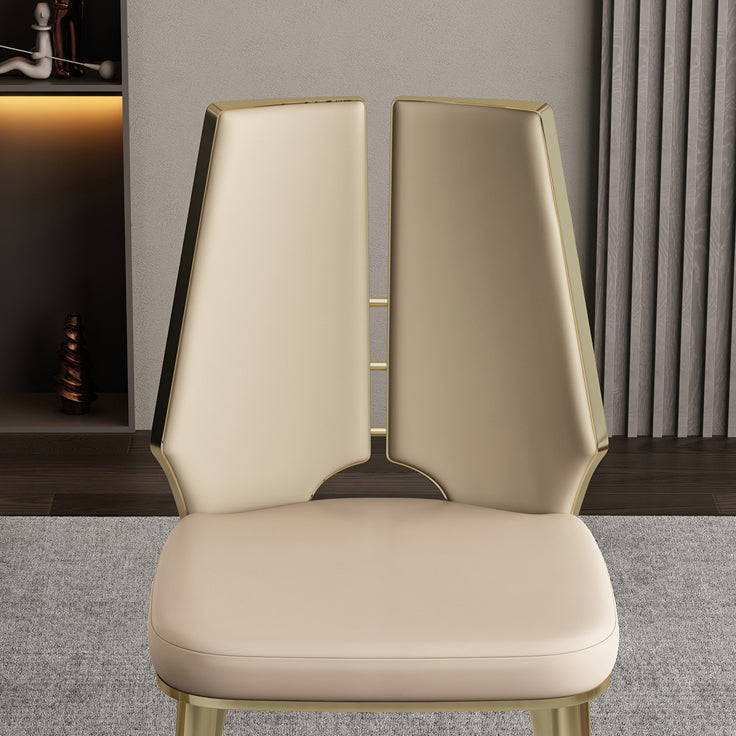 Gestoffeerde en metalen eigentijdse armloze dineren en accentstoelen