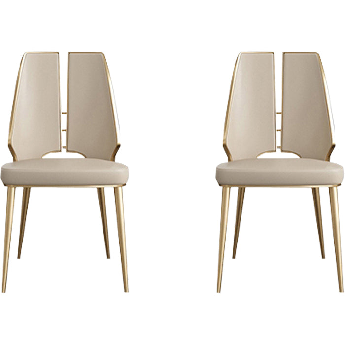 Gestoffeerde en metalen eigentijdse armloze dineren en accentstoelen