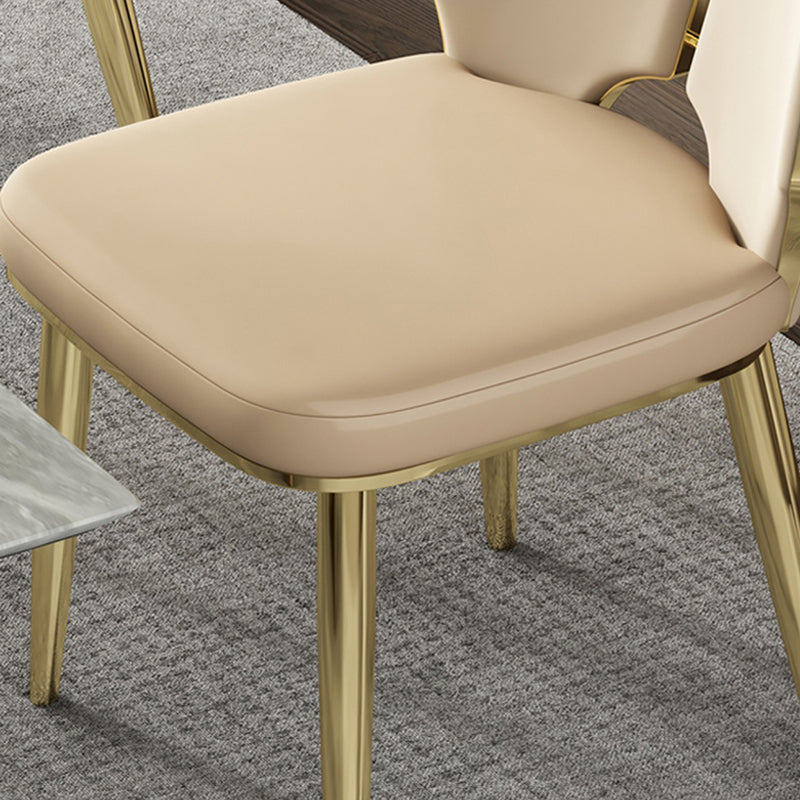 Gestoffeerde en metalen eigentijdse armloze dineren en accentstoelen