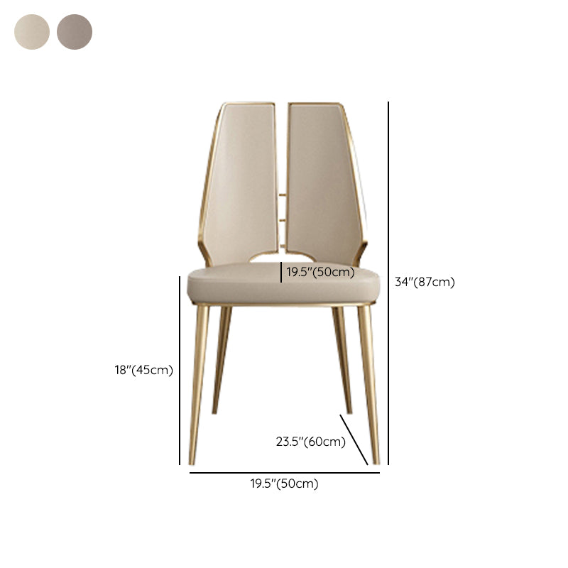 Gestoffeerde en metalen eigentijdse armloze dineren en accentstoelen