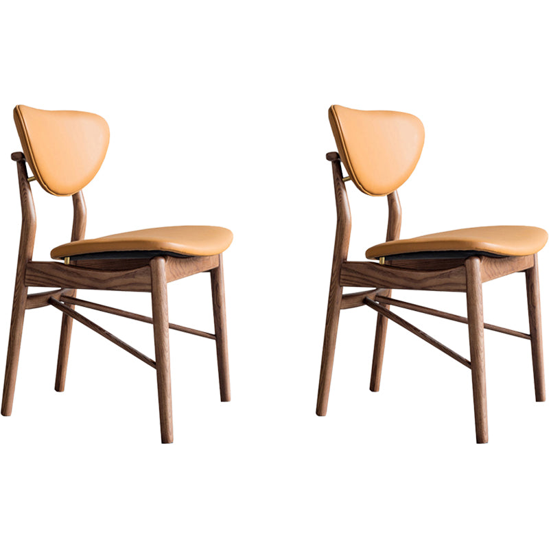 Brown Open Back Contemporary Armless Dining Room Chair for Kitchen 2 Piece Set Clearhalo 'Dining Chairs' 'Dining Tables & Seating' 'dining_chair' 'furn' 'furn_dining_chair' 'Furniture' 'Kitchen & Dining Furniture' 7805941