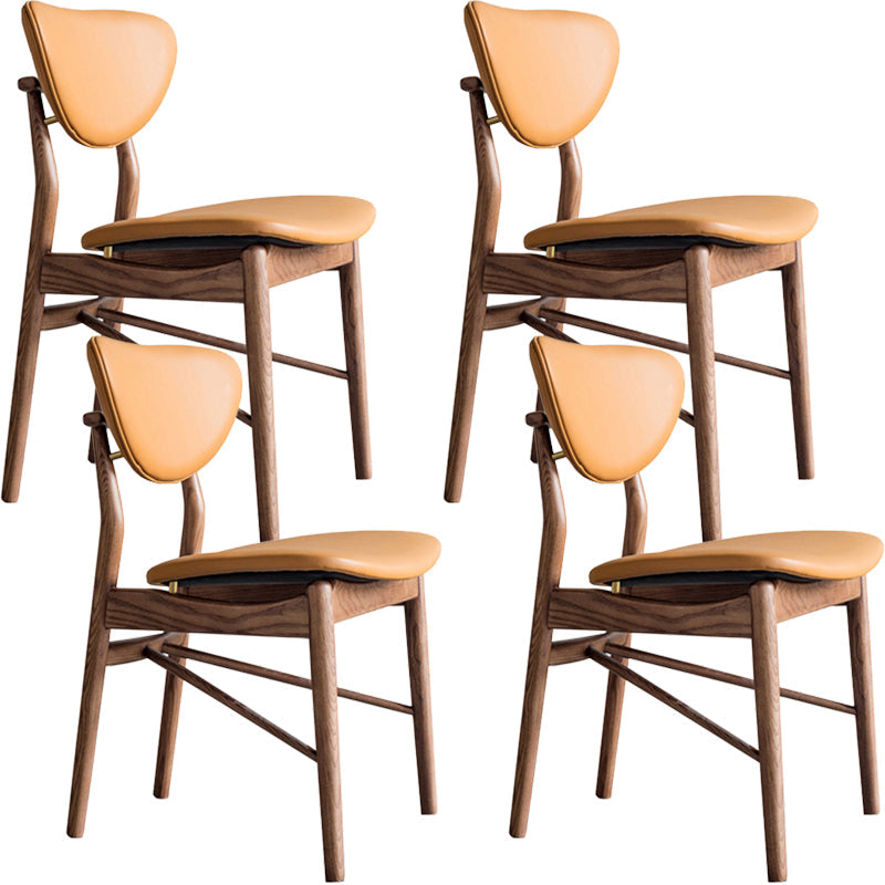 Brown Open Back Contemporary Armless Dining Room Chair for Kitchen 4 Piece Set Clearhalo 'Dining Chairs' 'Dining Tables & Seating' 'dining_chair' 'furn' 'furn_dining_chair' 'Furniture' 'Kitchen & Dining Furniture' 7805943