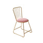 Silla de comedor de comedor lateral de patas de oro sin brazo tapizado glamoroso