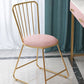 Silla de comedor de comedor lateral de patas de oro sin brazo tapizado glamoroso