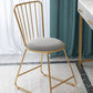 Silla de comedor de comedor lateral de patas de oro sin brazo tapizado glamoroso