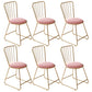 Silla de comedor de comedor lateral de patas de oro sin brazo tapizado glamoroso