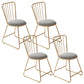 Silla de comedor de comedor lateral de patas de oro sin brazo tapizado glamoroso