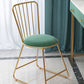 Silla de comedor de comedor lateral de patas de oro sin brazo tapizado glamoroso