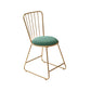 Silla de comedor de comedor lateral de patas de oro sin brazo tapizado glamoroso