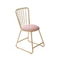 Silla de comedor de comedor lateral de patas de oro sin brazo tapizado glamoroso