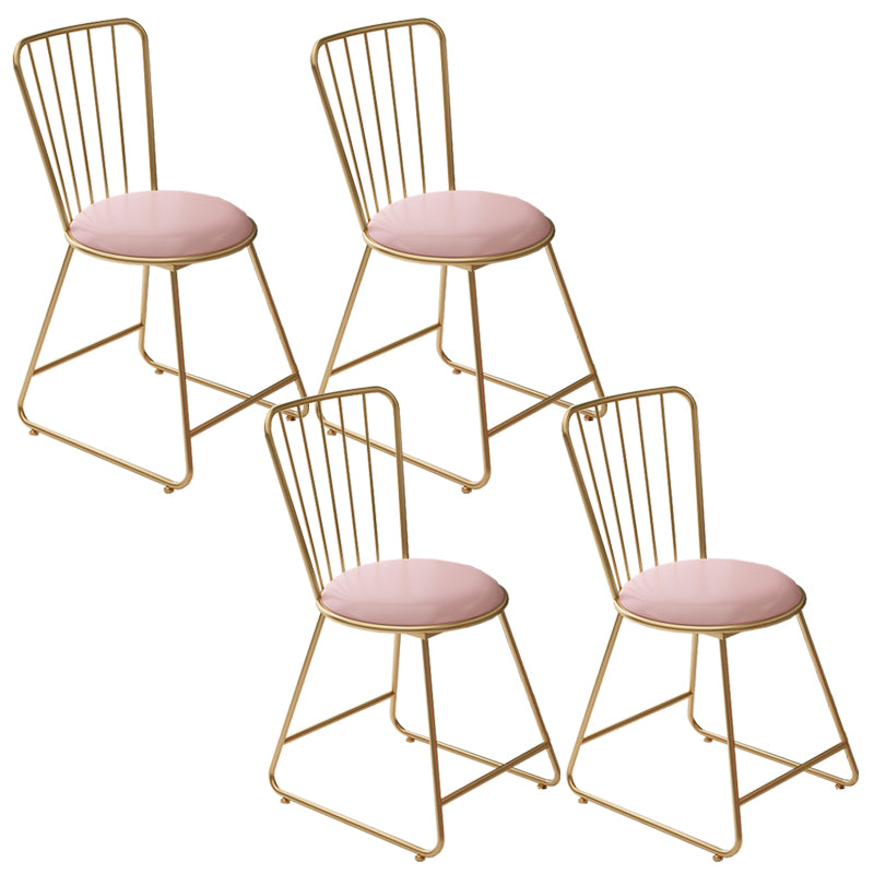 Silla de comedor de comedor lateral de patas de oro sin brazo tapizado glamoroso