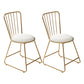 Silla de comedor de comedor lateral de patas de oro sin brazo tapizado glamoroso