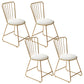 Silla de comedor de comedor lateral de patas de oro sin brazo tapizado glamoroso