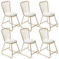 Silla de comedor de comedor lateral de patas de oro sin brazo tapizado glamoroso