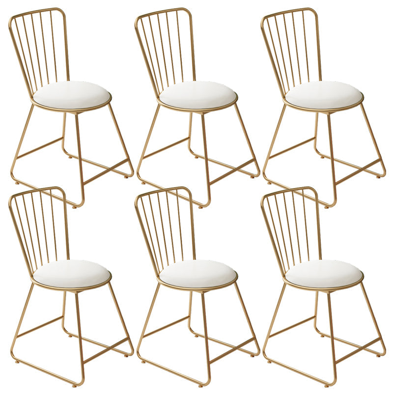 Silla de comedor de comedor lateral de patas de oro sin brazo tapizado glamoroso