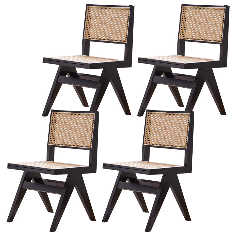 Silla de comedor del lado de madera maciza de interior contemporáneo