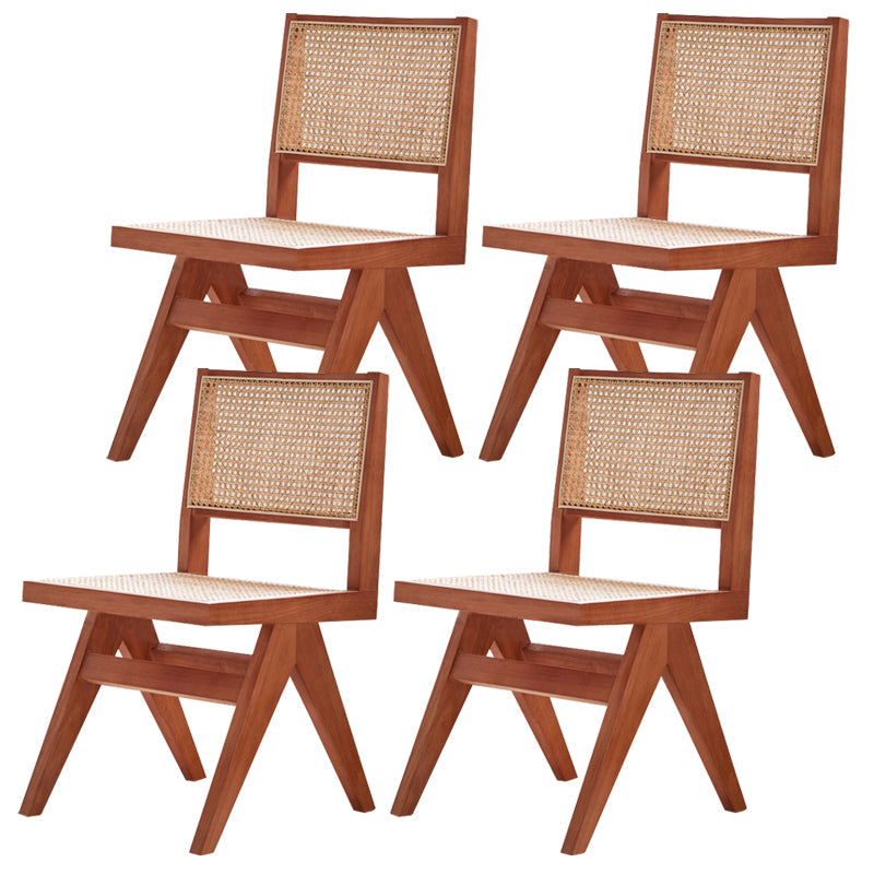 Silla de comedor del lado de madera maciza de interior contemporáneo