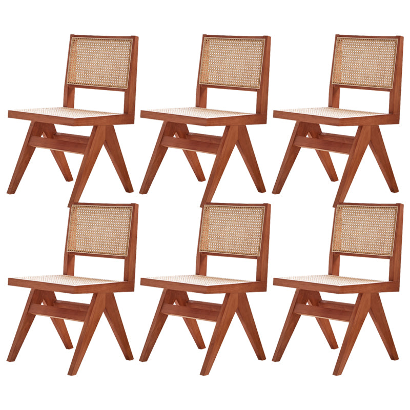 Silla de comedor del lado de madera maciza de interior contemporáneo