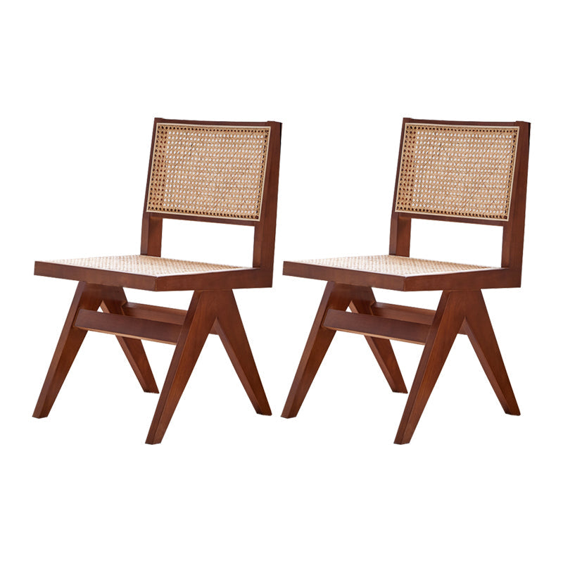 Silla de comedor del lado de madera maciza de interior contemporáneo