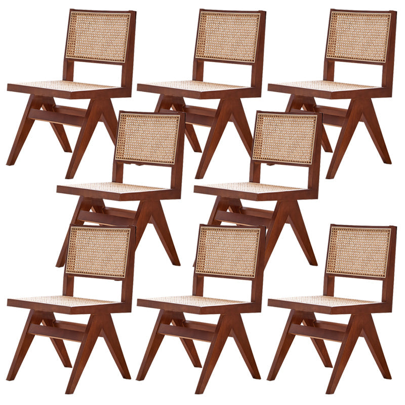 Silla de comedor del lado de madera maciza de interior contemporáneo