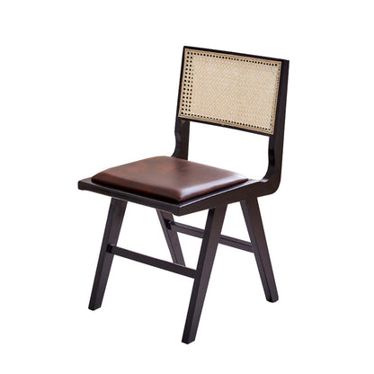 Silla de comedor del lado de madera maciza de interior contemporáneo