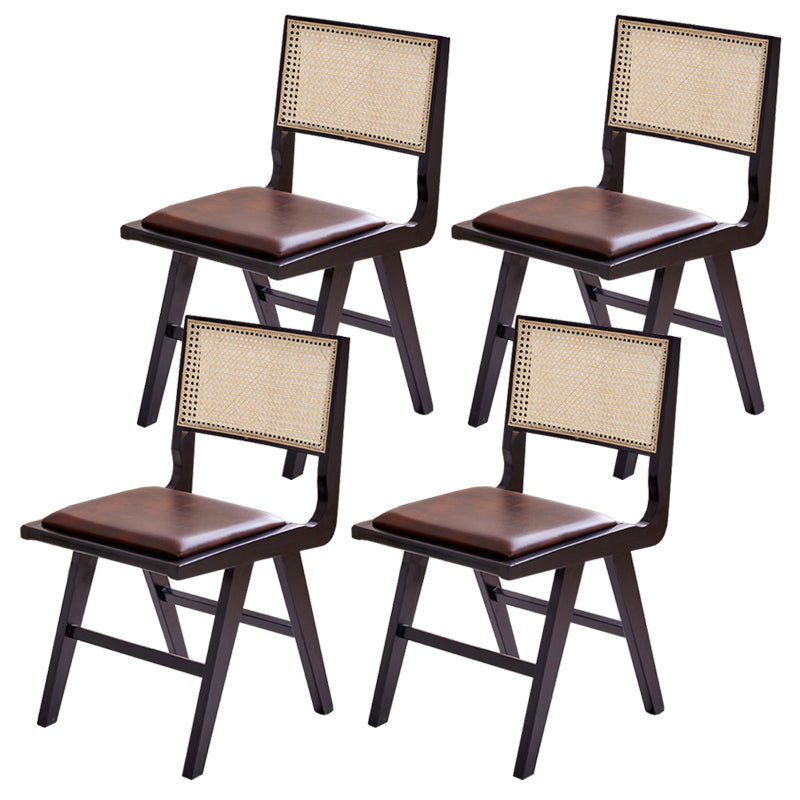 Silla de comedor del lado de madera maciza de interior contemporáneo