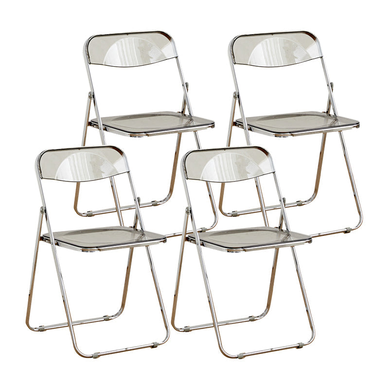 Style moderne pliant ouvrir des chaises de salle à manger sans bras en métal (ensemble de 4/8)