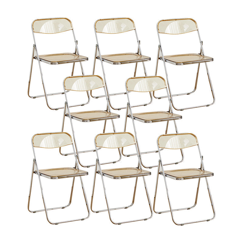 Style moderne pliant ouvrir des chaises de salle à manger sans bras en métal (ensemble de 4/8)