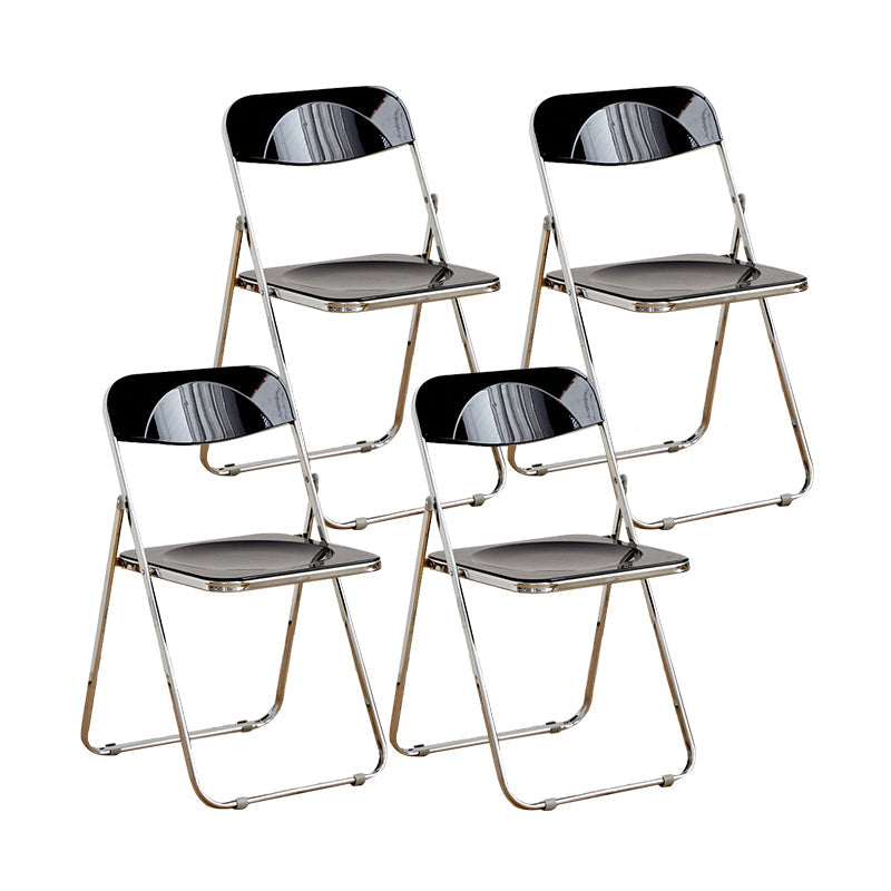 Style moderne pliant ouvrir des chaises de salle à manger sans bras en métal (ensemble de 4/8)