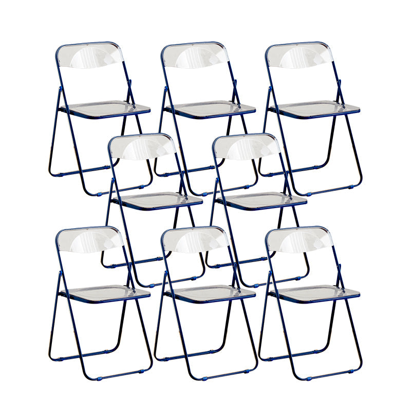 Style moderne pliant ouvrir des chaises de salle à manger sans bras en métal (ensemble de 4/8)