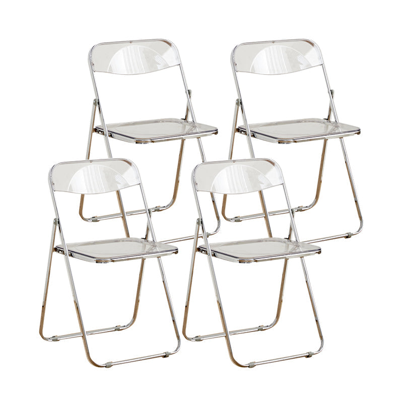 Style moderne pliant ouvrir des chaises de salle à manger sans bras en métal (ensemble de 4/8)