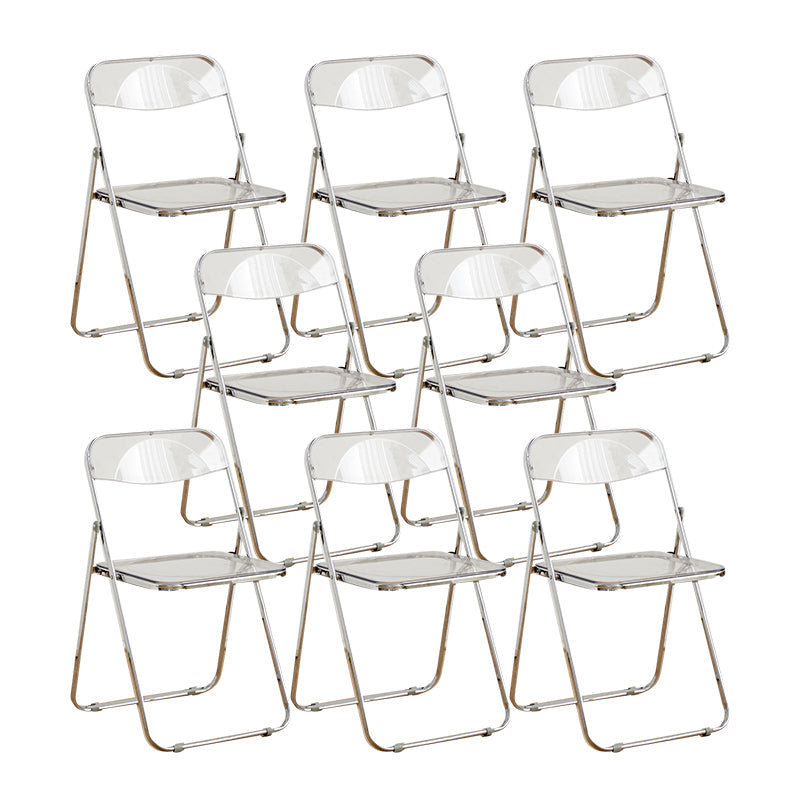 Style moderne pliant ouvrir des chaises de salle à manger sans bras en métal (ensemble de 4/8)