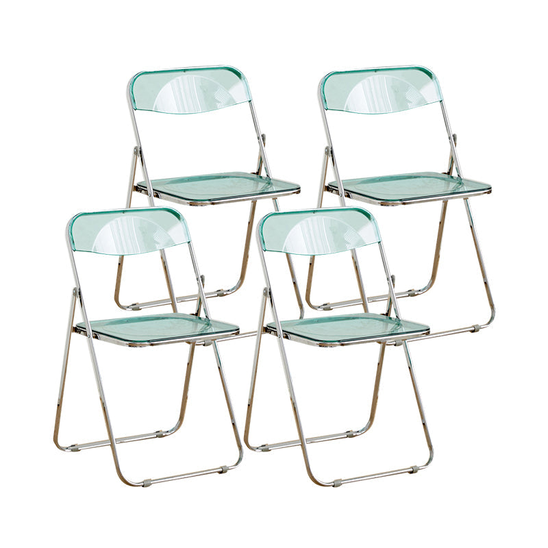 Style moderne pliant ouvrir des chaises de salle à manger sans bras en métal (ensemble de 4/8)