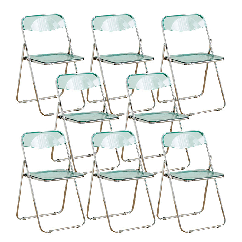 Style moderne pliant ouvrir des chaises de salle à manger sans bras en métal (ensemble de 4/8)