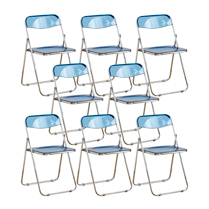 Style moderne pliant ouvrir des chaises de salle à manger sans bras en métal (ensemble de 4/8)