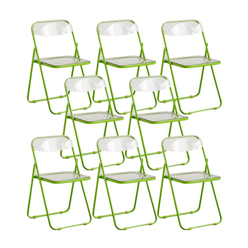 Style moderne pliant ouvrir des chaises de salle à manger sans bras en métal (ensemble de 4/8)