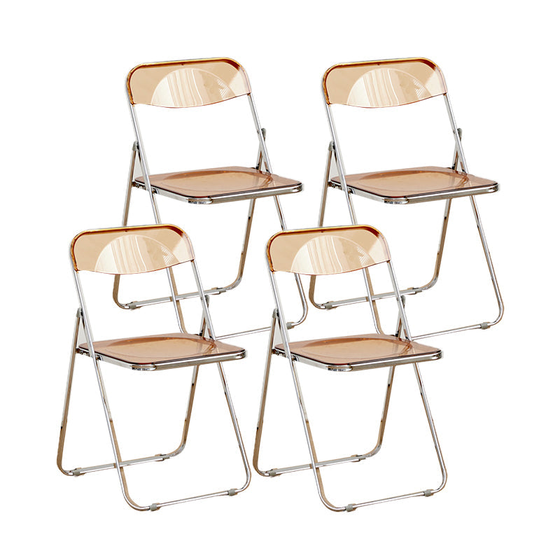 Style moderne pliant ouvrir des chaises de salle à manger sans bras en métal (ensemble de 4/8)