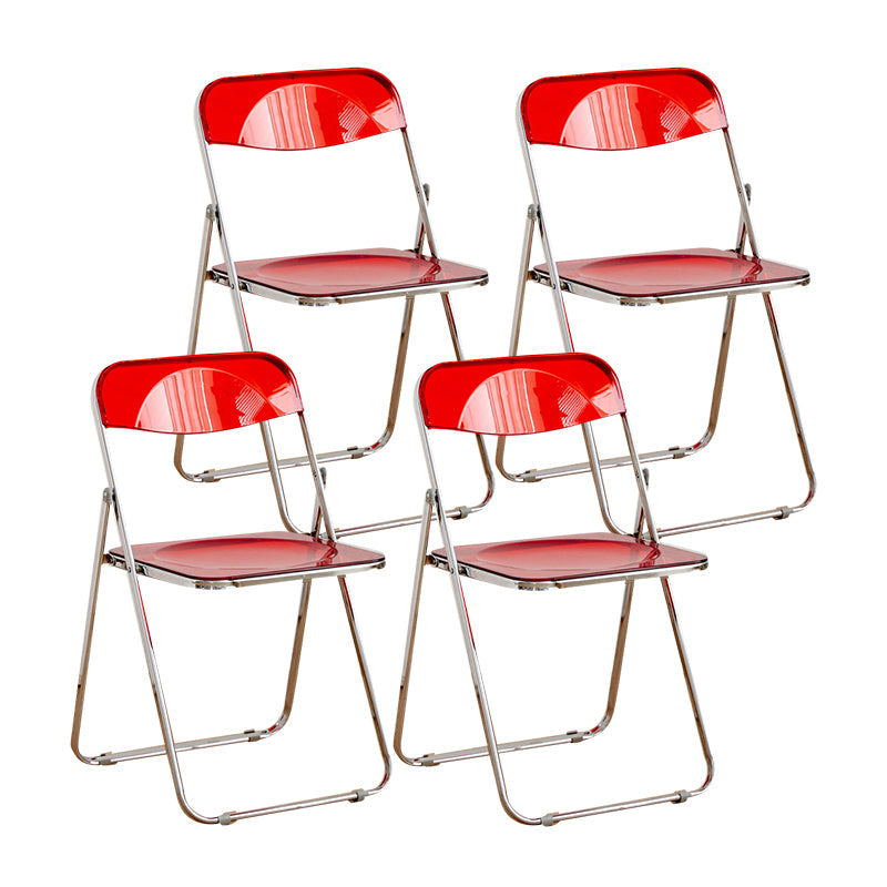 Style moderne pliant ouvrir des chaises de salle à manger sans bras en métal (ensemble de 4/8)