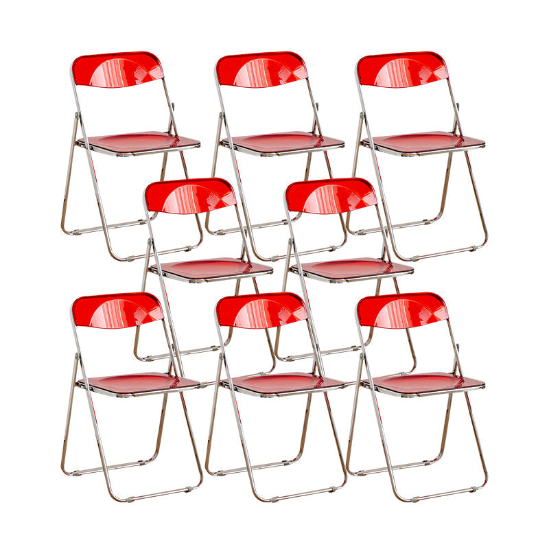 Style moderne pliant ouvrir des chaises de salle à manger sans bras en métal (ensemble de 4/8)