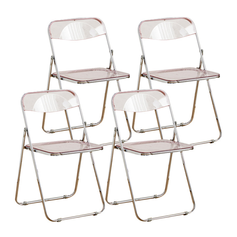 Style moderne pliant ouvrir des chaises de salle à manger sans bras en métal (ensemble de 4/8)