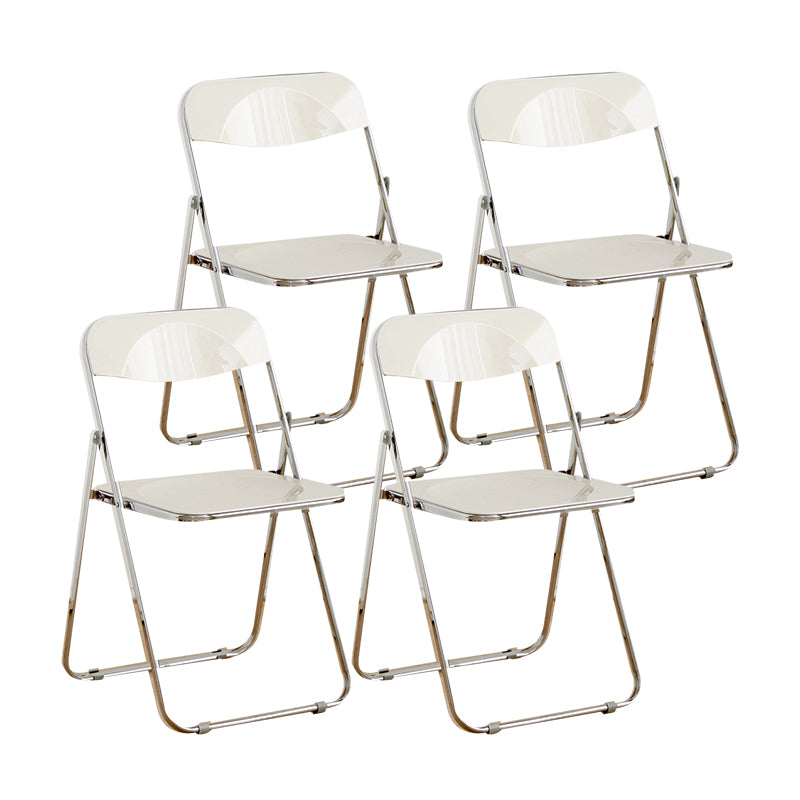 Style moderne pliant ouvrir des chaises de salle à manger sans bras en métal (ensemble de 4/8)