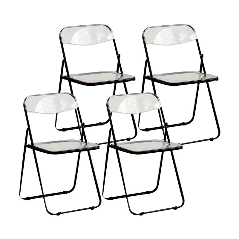 Style moderne pliant ouvrir des chaises de salle à manger sans bras en métal (ensemble de 4/8)