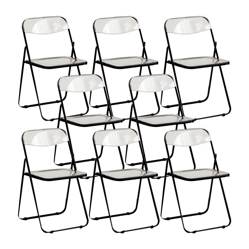 Style moderne pliant ouvrir des chaises de salle à manger sans bras en métal (ensemble de 4/8)