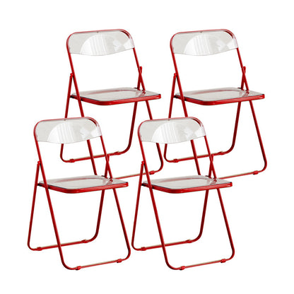 Style moderne pliant ouvrir des chaises de salle à manger sans bras en métal (ensemble de 4/8)