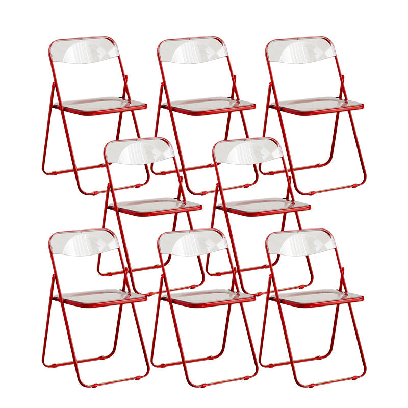 Style moderne pliant ouvrir des chaises de salle à manger sans bras en métal (ensemble de 4/8)