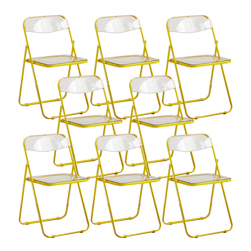 Style moderne pliant ouvrir des chaises de salle à manger sans bras en métal (ensemble de 4/8)