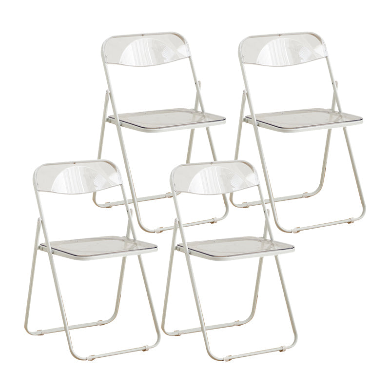 Style moderne pliant ouvrir des chaises de salle à manger sans bras en métal (ensemble de 4/8)