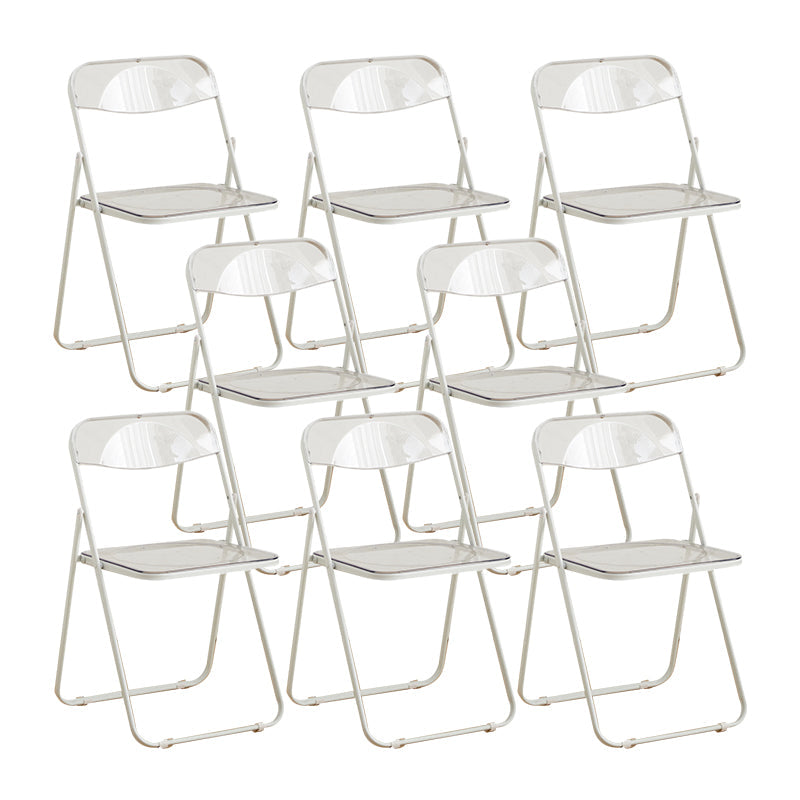 Style moderne pliant ouvrir des chaises de salle à manger sans bras en métal (ensemble de 4/8)